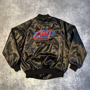 Vintage Chevy Trucks Satin Bomber Jacket Men's XL Black Made In USA